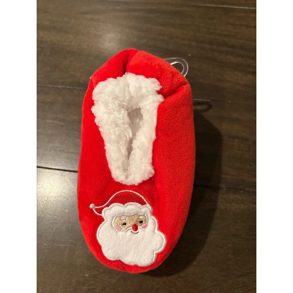 Carters Just One You Kids Santa Claus Red Plush Slippers 4-5T JY02693